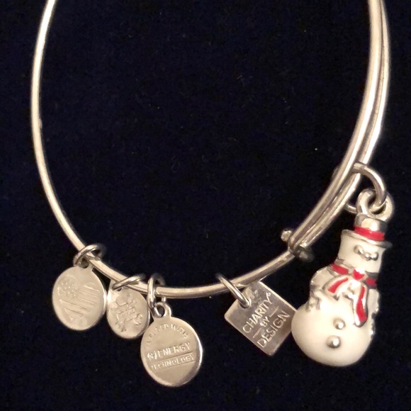 Alex and Ani Snowman Charm Bangle - Picture 1 of 4